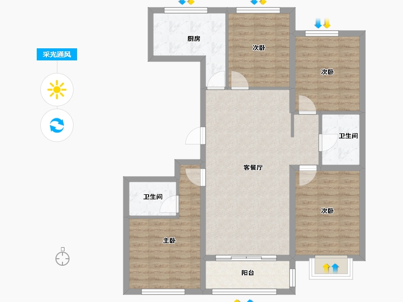 河北省-邢台市-红星和院-114.40-户型库-采光通风