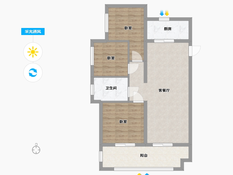 广西壮族自治区-北海市-北海教育城-80.60-户型库-采光通风