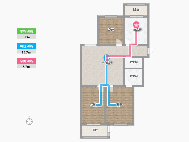 北京-北京市-裕龙花园-六区-107.00-户型库-动静线