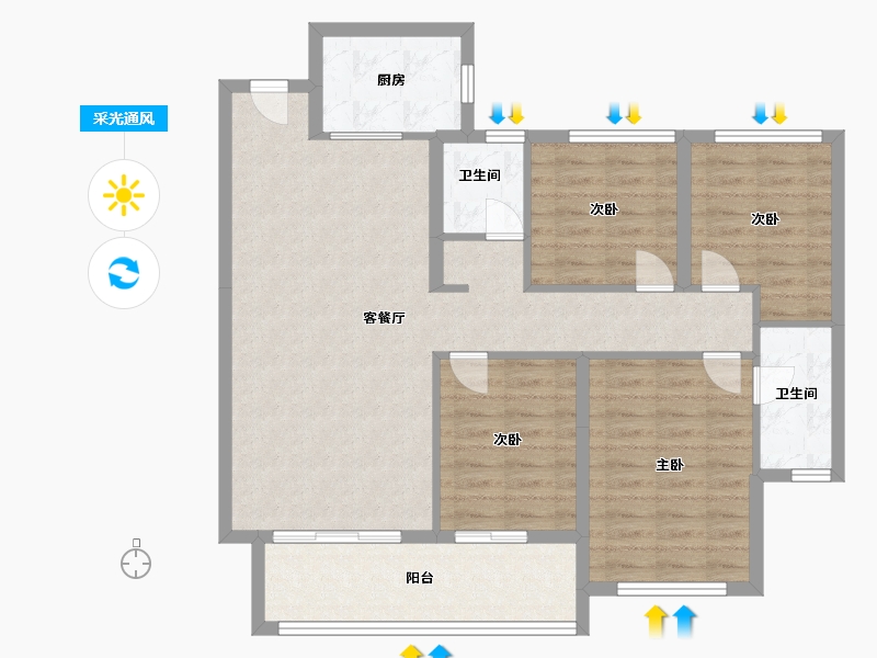 福建省-泉州市-中南天樾-99.99-户型库-采光通风