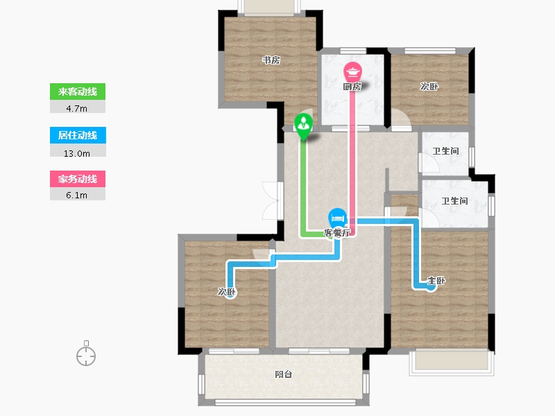 安徽省-宿州市-宿州天元府-120.00-户型库-动静线