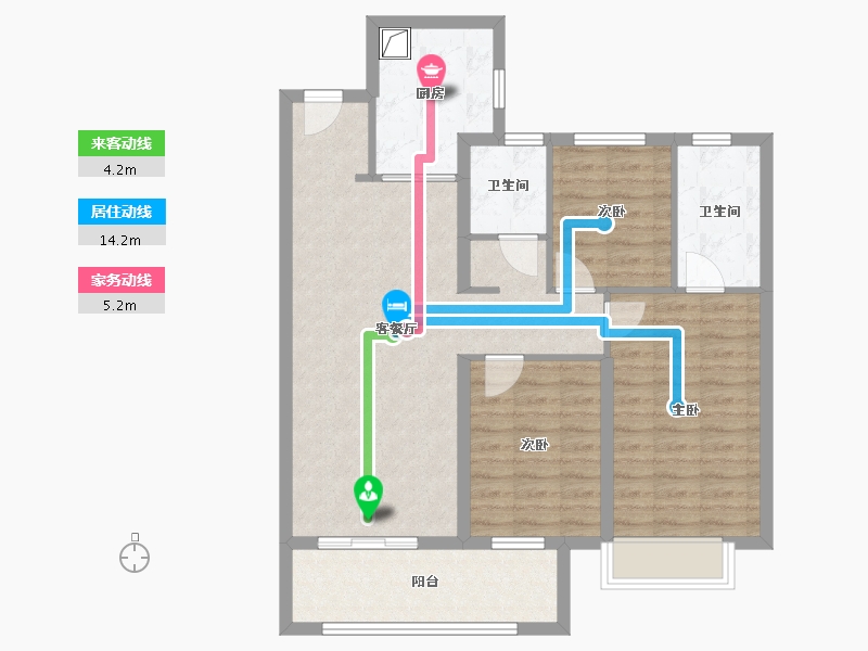 陕西省-西安市-龙湖云璟-94.40-户型库-动静线