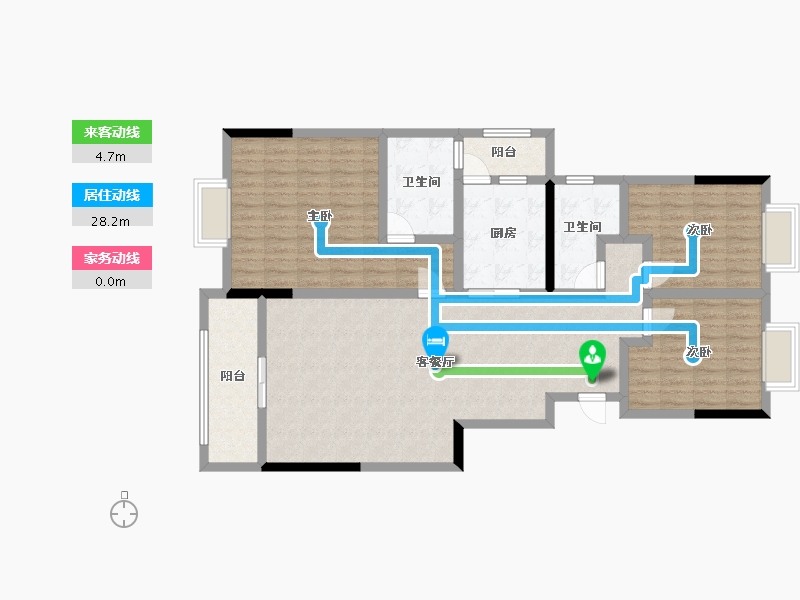 云南省-楚雄彝族自治州-清华园-112.00-户型库-动静线