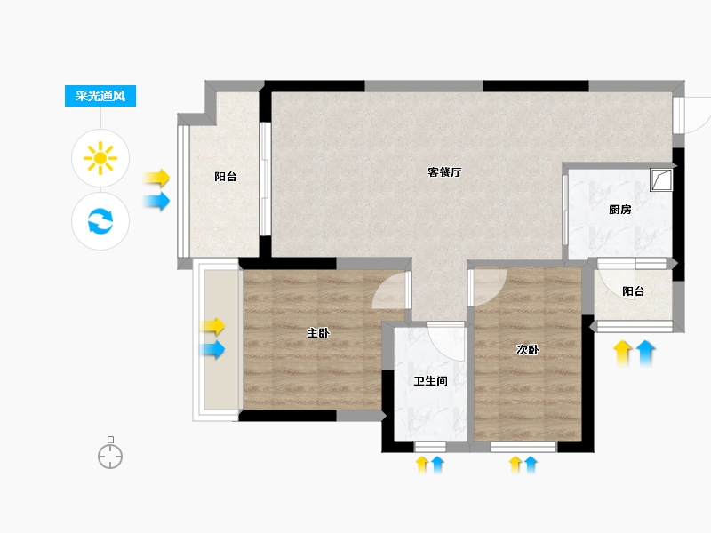 广东省-佛山市-东建明德城-60.00-户型库-采光通风