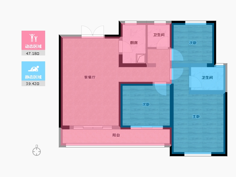 陕西省-渭南市-中创天曜-89.60-户型库-动静分区