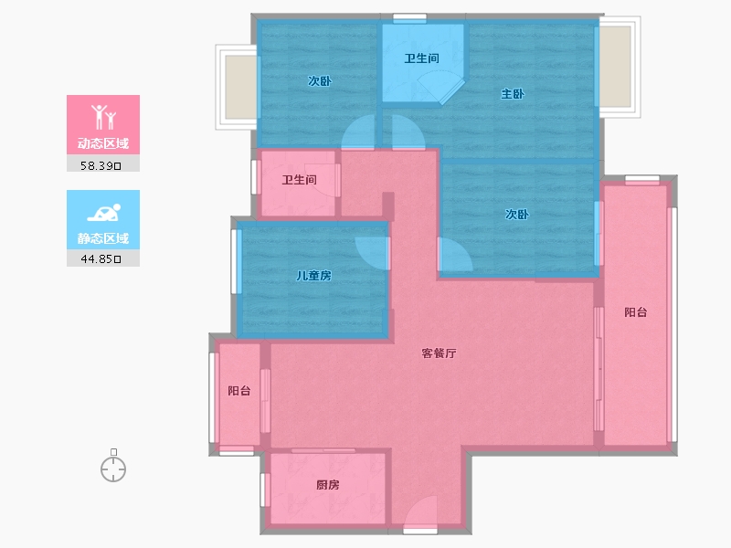 福建省-三明市-源昌誉璟台-96.00-户型库-动静分区