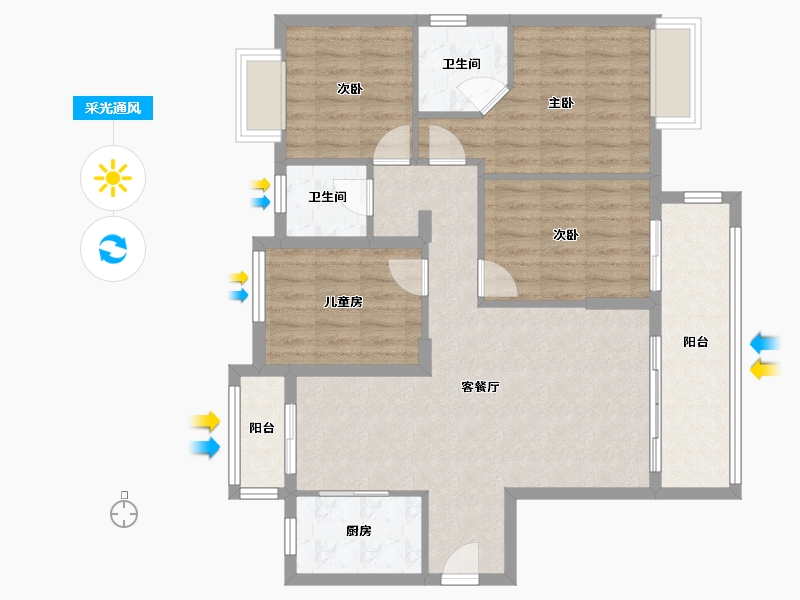 福建省-三明市-源昌誉璟台-96.00-户型库-采光通风