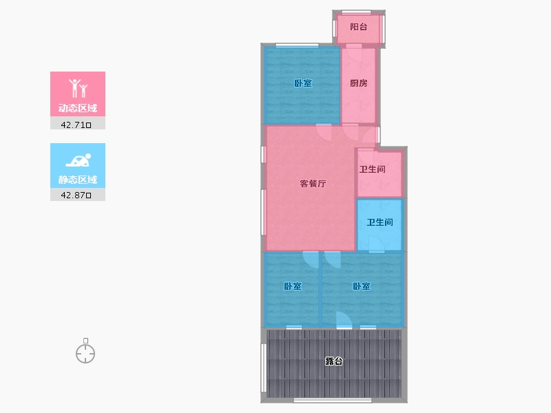 北京-北京市-富东家园-86.40-户型库-动静分区