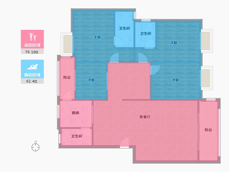 广东省-中山市-东盛花园东盛苑(永盛街)-127.70-户型库-动静分区