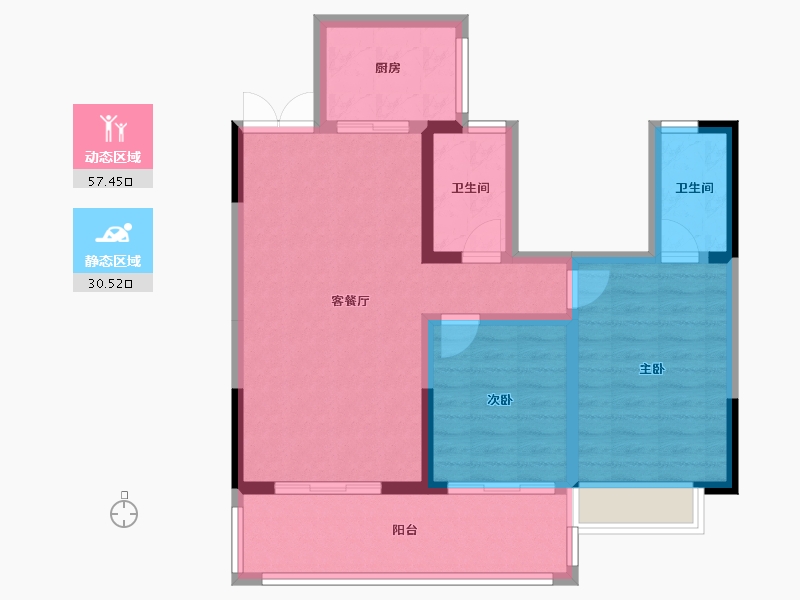 陕西省-汉中市-朗月尚居-104.00-户型库-动静分区