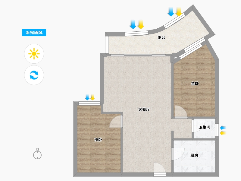 湖北省-武汉市-怡景江南-70.40-户型库-采光通风