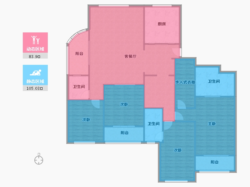 浙江省-杭州市-东方一号-147.20-户型库-动静分区