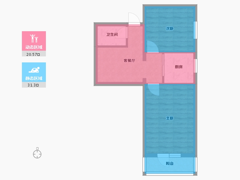 北京-北京市-首钢模式口东里小区-47.06-户型库-动静分区