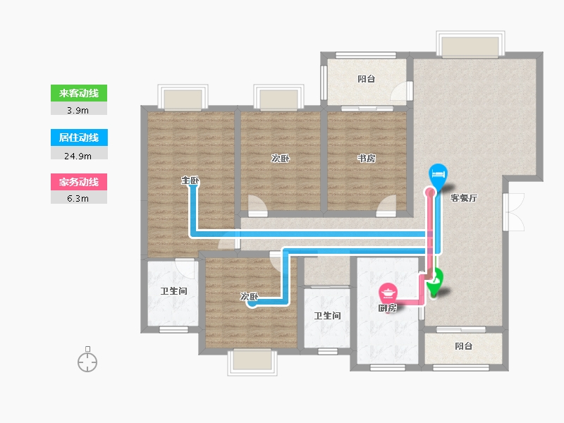 河南省-郑州市-高新·锦华苑-143.20-户型库-动静线