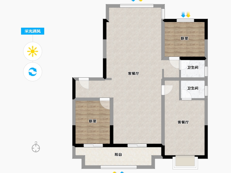 河南省-漯河市-城投玉兰府-97.60-户型库-采光通风