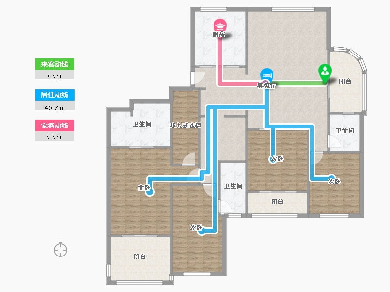 浙江省-杭州市-东方一品-147.20-户型库-动静线