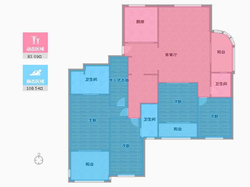 浙江省-杭州市-东方一品-147.20-户型库-动静分区