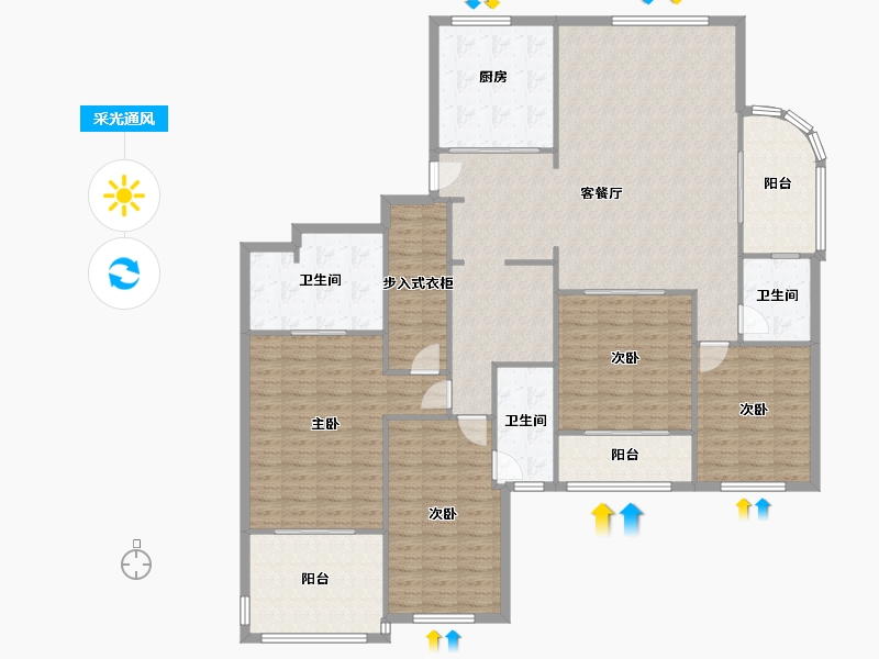 浙江省-杭州市-东方一品-147.20-户型库-采光通风