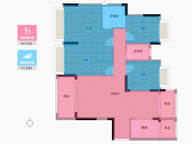 贵州省-六盘水市-合隆柏悦湾-108.82-户型库-动静分区