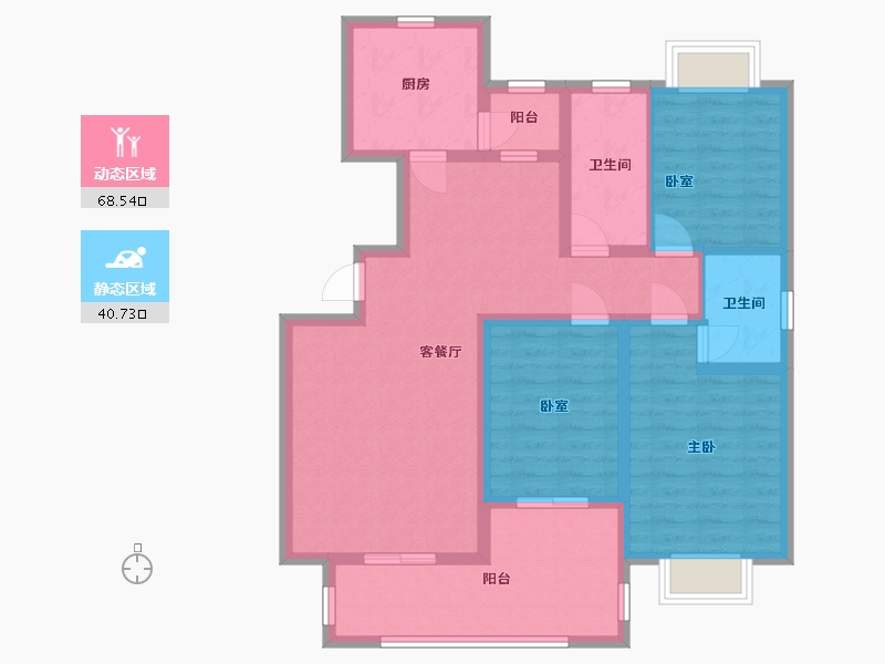 湖北省-武汉市-绿汀雅境-103.38-户型库-动静分区