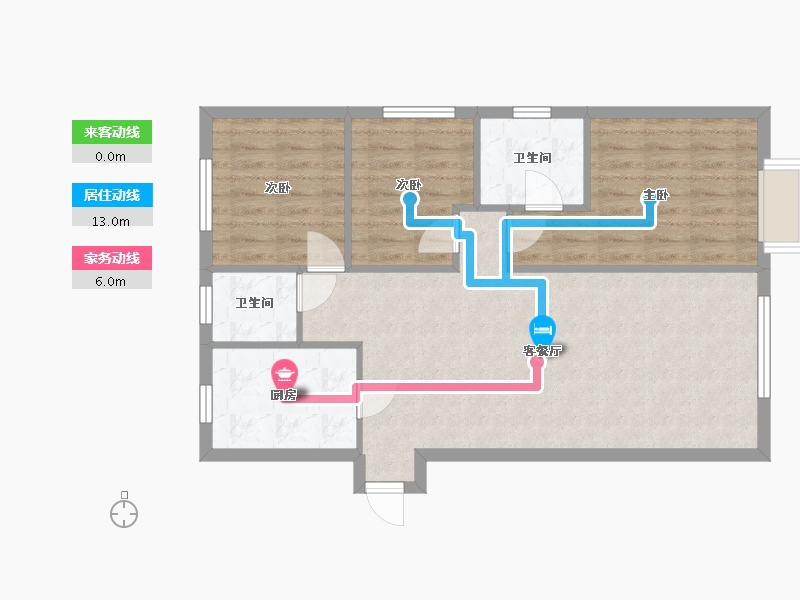 新疆维吾尔自治区-乌鲁木齐市-世界冠郡二期南区-90.40-户型库-动静线