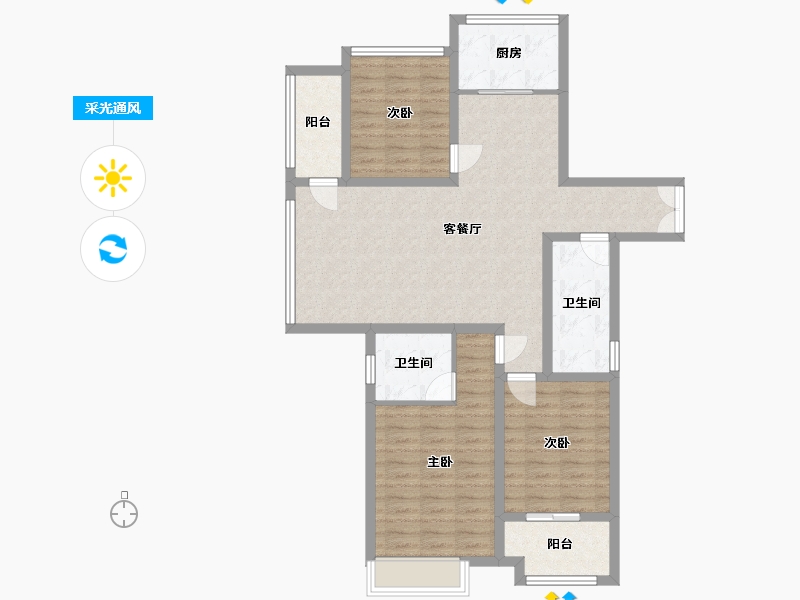 河南省-周口市-天明城名门府邸-110.00-户型库-采光通风