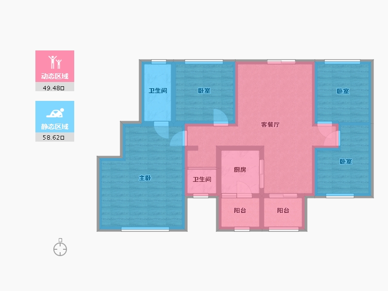 河北省-保定市-章村新城-94.63-户型库-动静分区