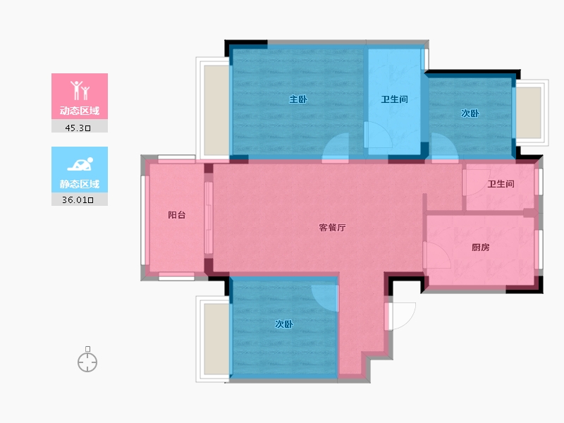 上海-上海市-十里江湾-72.00-户型库-动静分区