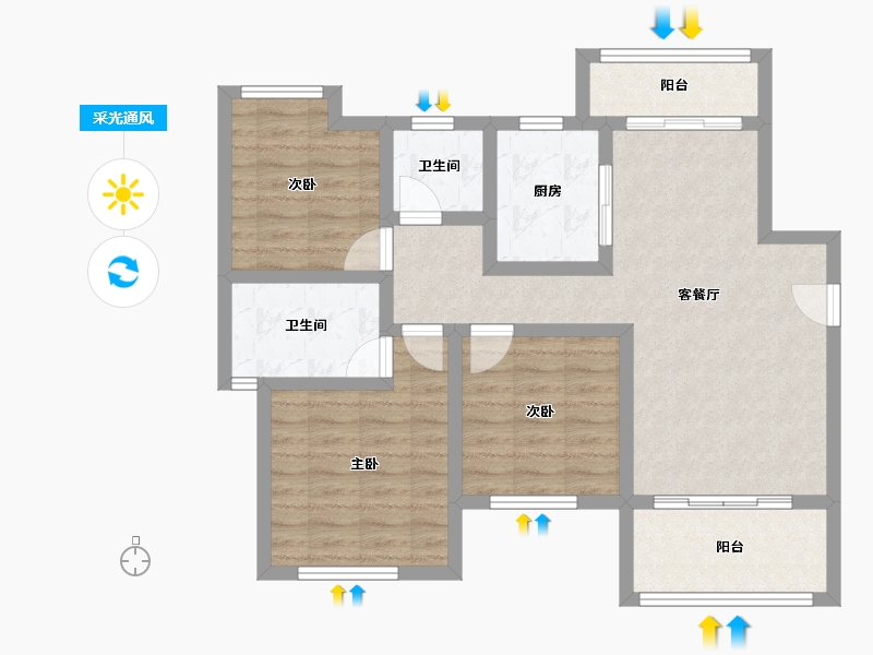 广东省-惠州市-枫璟丽园-87.00-户型库-采光通风