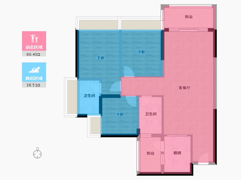 广东省-惠州市-枫璟丽园-87.20-户型库-动静分区