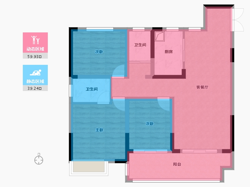 海南省-陵水黎族自治县-黎安居-92.00-户型库-动静分区