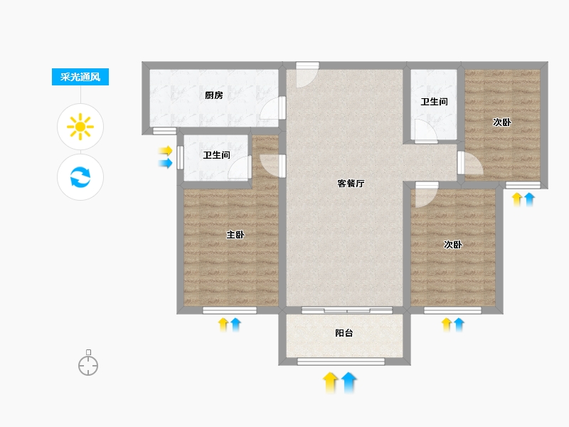 山东省-济南市-东城逸家-105.91-户型库-采光通风