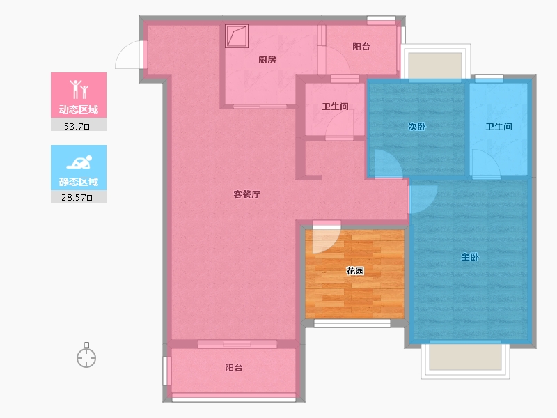 重庆-重庆市-港腾时代广场-82.84-户型库-动静分区