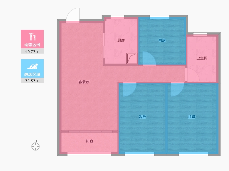 山东省-济南市-春风心语-71.00-户型库-动静分区