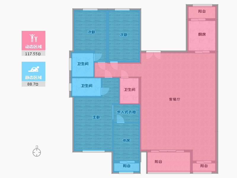 宁夏回族自治区-银川市-金地花园-207.65-户型库-动静分区