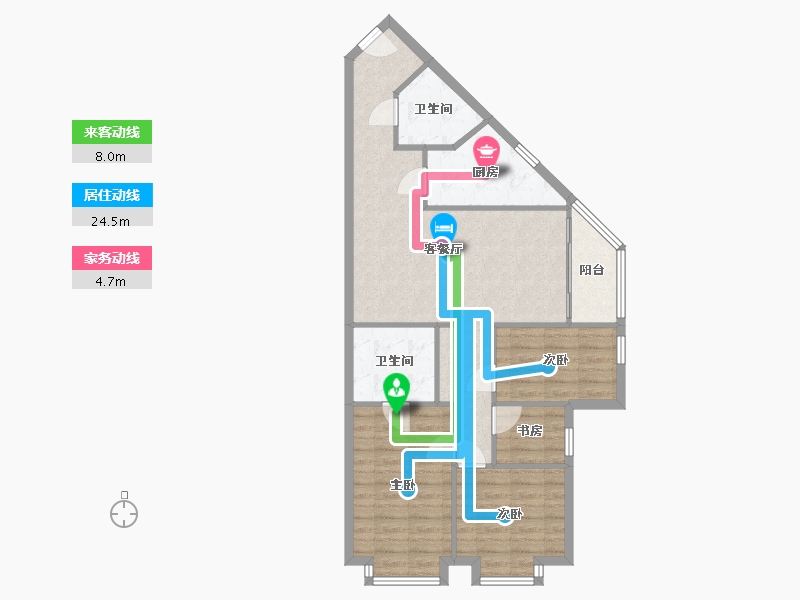 广东省-广州市-珠江广场-90.69-户型库-动静线