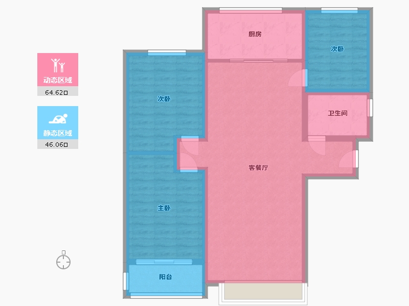 甘肃省-平凉市-新洲嘉苑-100.35-户型库-动静分区