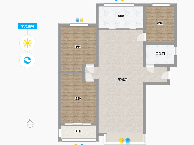 甘肃省-平凉市-新洲嘉苑-100.35-户型库-采光通风