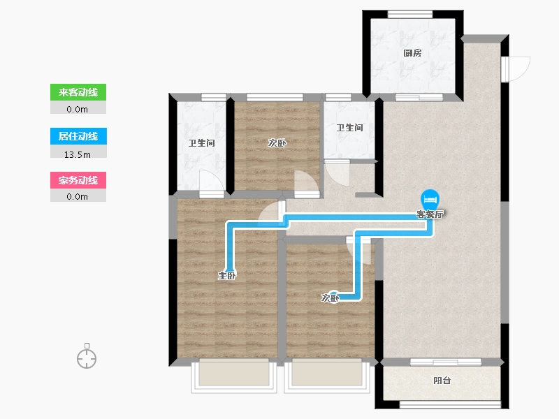 陕西省-西安市-龙湖天曜-98.80-户型库-动静线