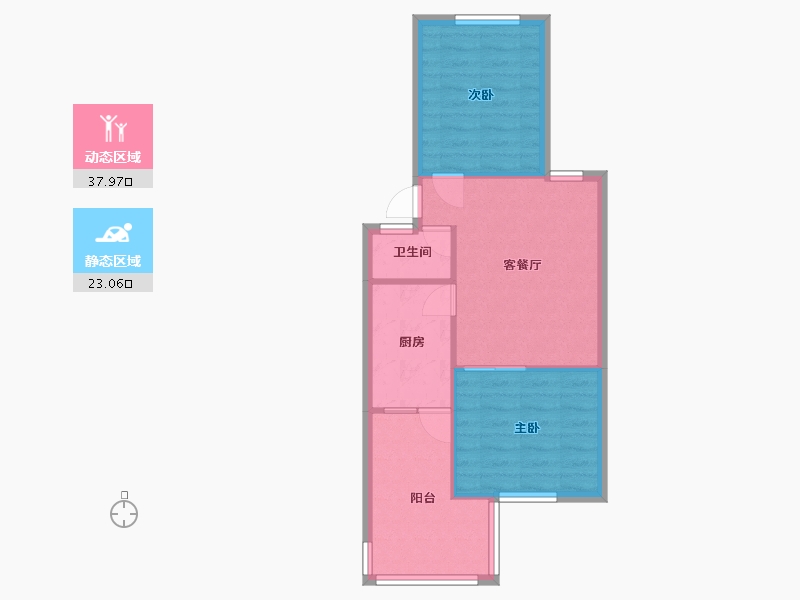 山东省-济南市-王官庄小区(九区)-54.09-户型库-动静分区