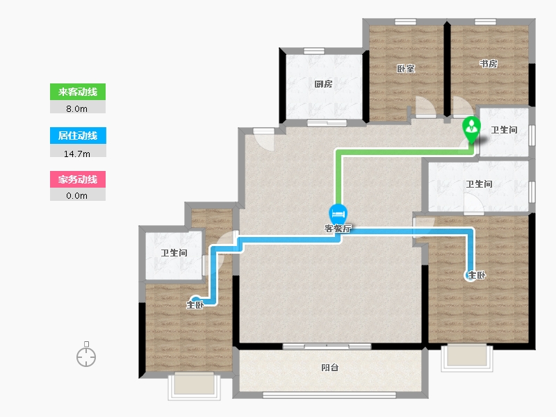 浙江省-宁波市-荣安文澜望庄-146.37-户型库-动静线