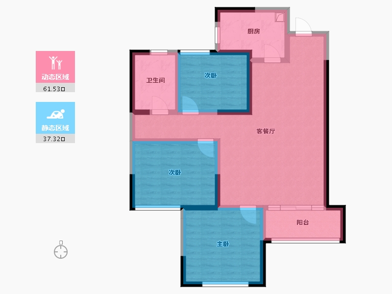 山东省-潍坊市-书香府郡-87.20-户型库-动静分区