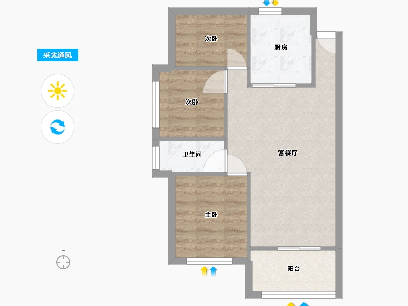 广东省-惠州市-上林苑-74.40-户型库-采光通风