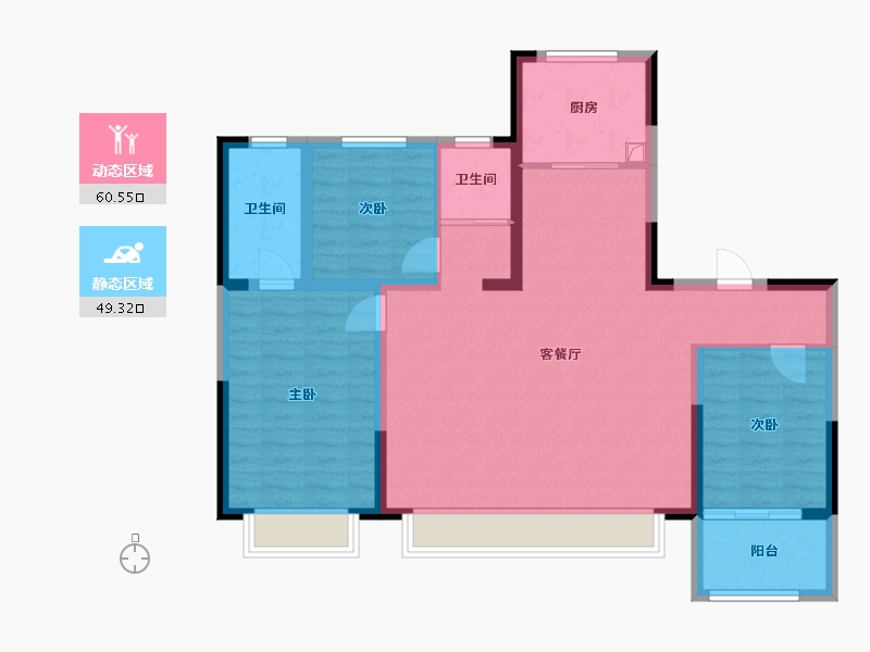 山东省-济南市-海信九麓府-110.16-户型库-动静分区