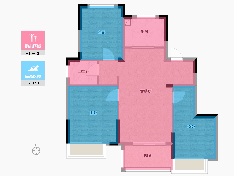 浙江省-嘉兴市-融创映月里-71.20-户型库-动静分区