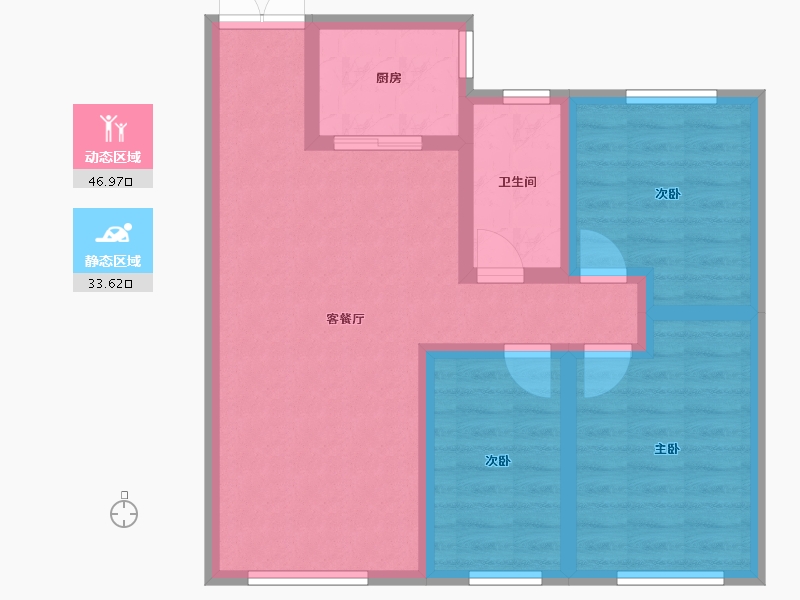 内蒙古自治区-鄂尔多斯市-华研·南湖国际-71.17-户型库-动静分区