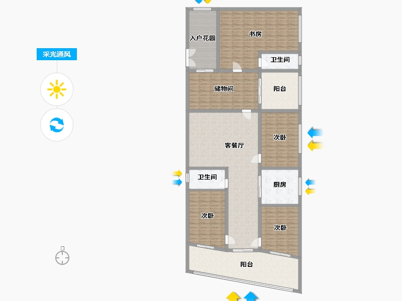 河北省-邢台市-华为小区-140.00-户型库-采光通风