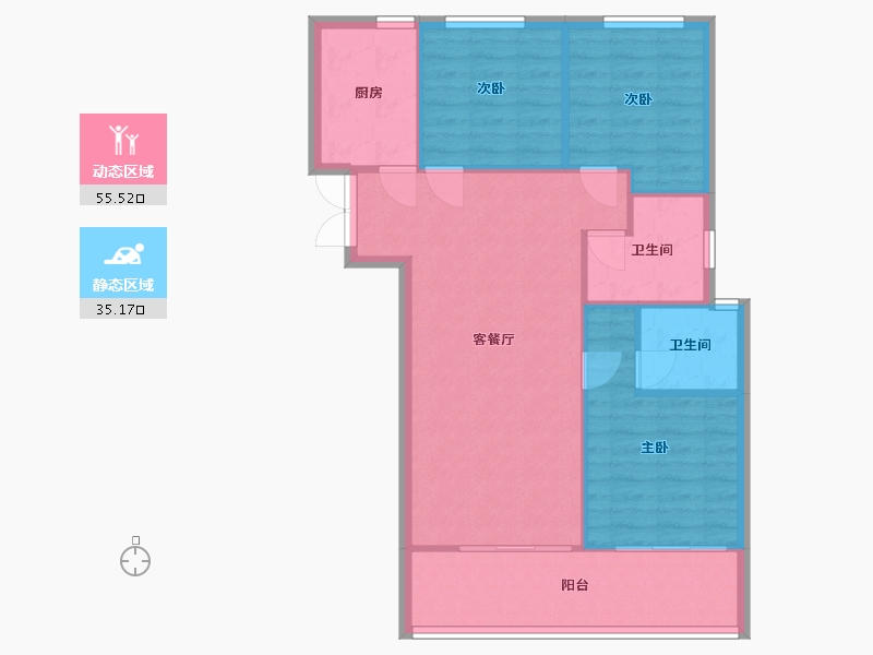 河南省-郑州市-永威西郡-瑞和苑-83.00-户型库-动静分区