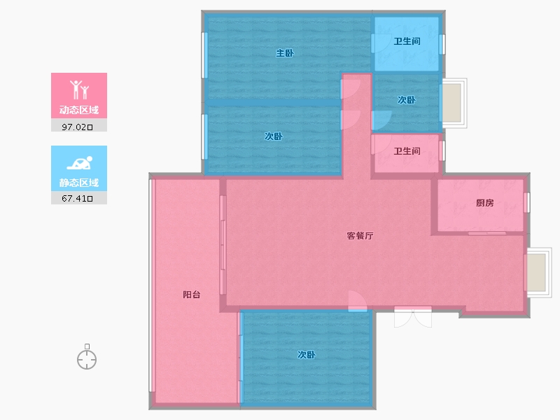 云南省-玉溪市-福良小区-150.50-户型库-动静分区