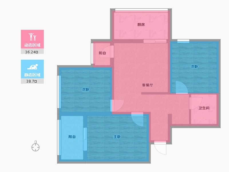 河南省-新乡市-鑫润嘉园-71.20-户型库-动静分区